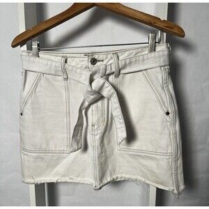 Abercrombie & Fitch Twill Denim Mini Pencil Skirt Womens 8 (29)  Off White NWOT